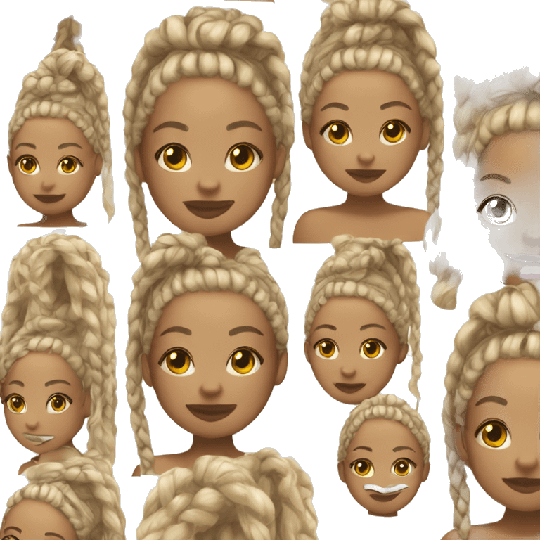 Light skin black girl with blonde box braids  emoji