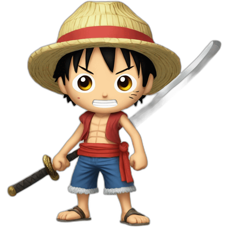 Luffy with katanas emoji