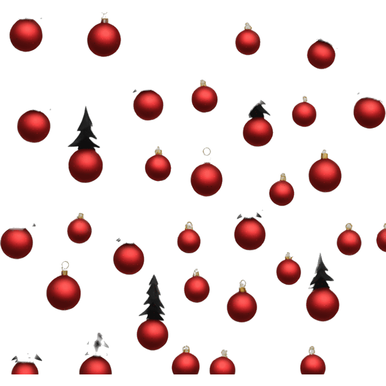 Black Christmas tree with red ornaments  emoji