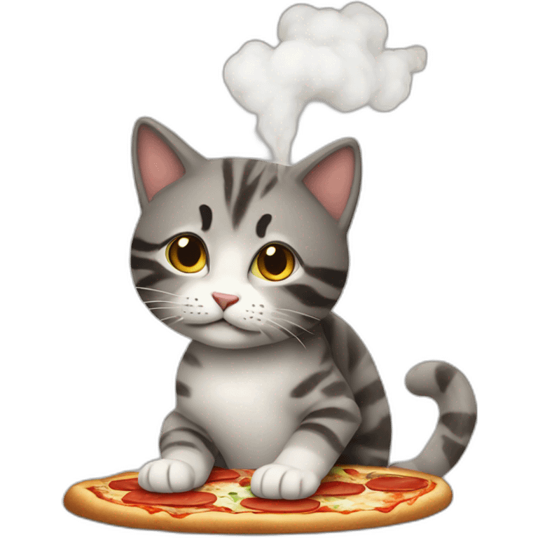 Smoke pizza cat visit children emoji