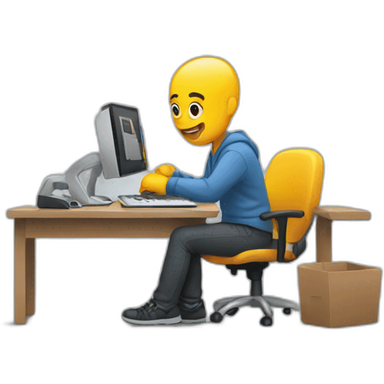 Graphic Designer Working On PC emoji