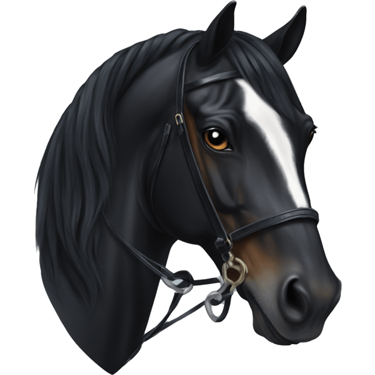 Black dressage horse head emoji