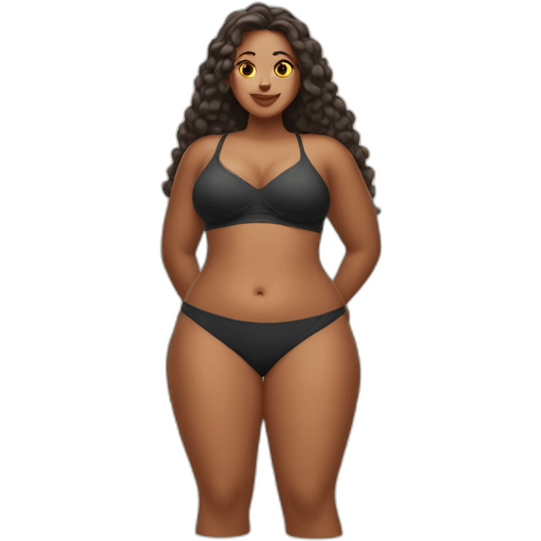 thick woman on beach emoji