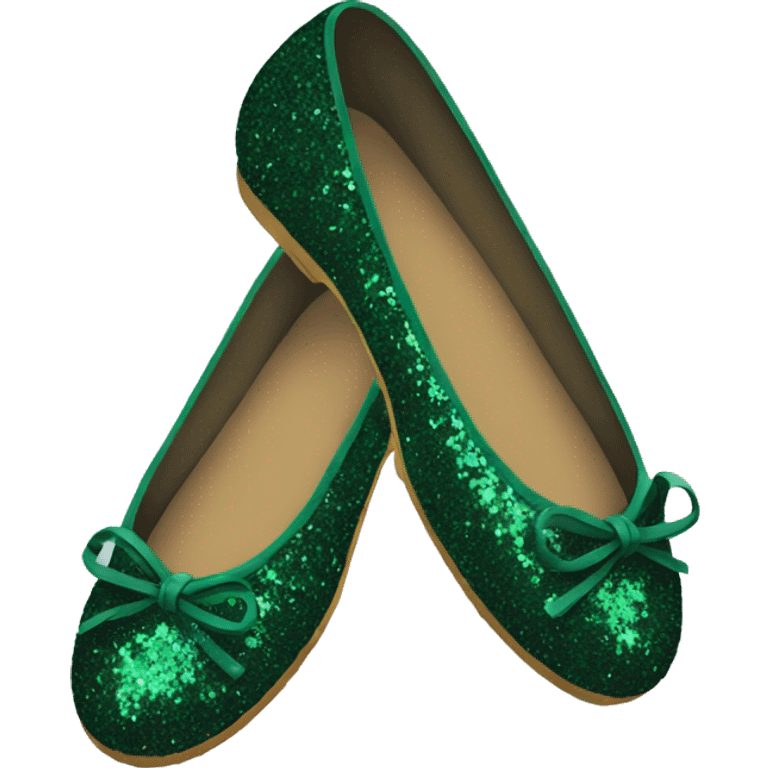 Dark green glitter ballerina shoes emoji