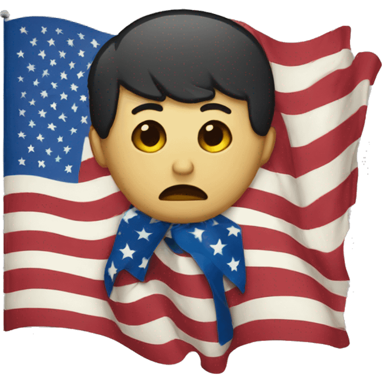 a sad american flag emoji