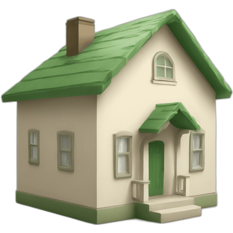 house box beige white green emoji