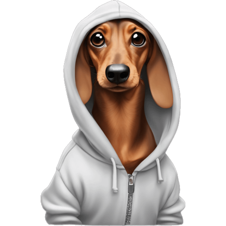 ￼ ￼ dachshund wearing a hoodie emoji