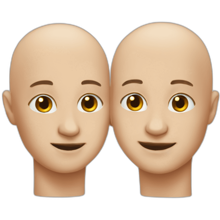 conjoined-twin bald heads emoji