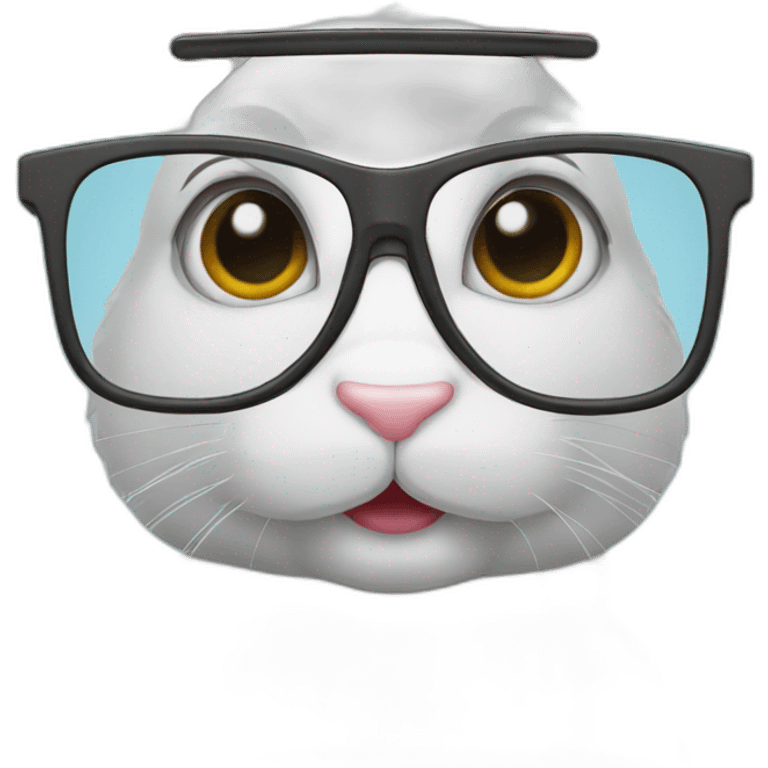 rabbit eyeglasse macbook emoji