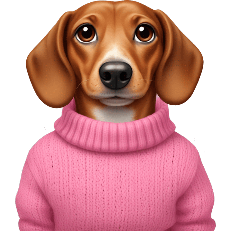 Weiner dog with pink sweater emoji