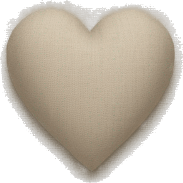 A heart in a soft beige tone, with a light texture of linen or natural fabric. This heart would give the impression of softness and comfort, recalling the cocooning and warm spirit. emoji