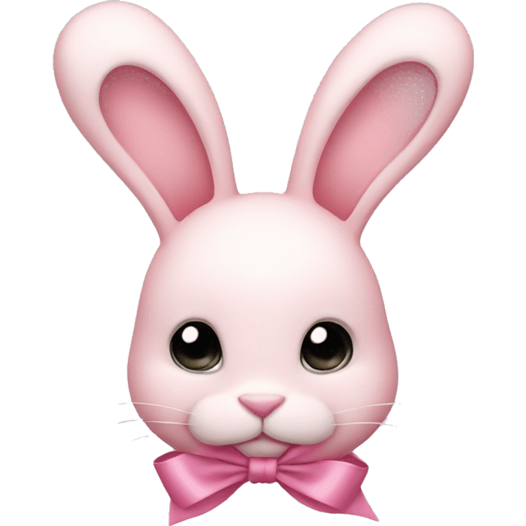 Pale pink bunny with ribbon on top emoji