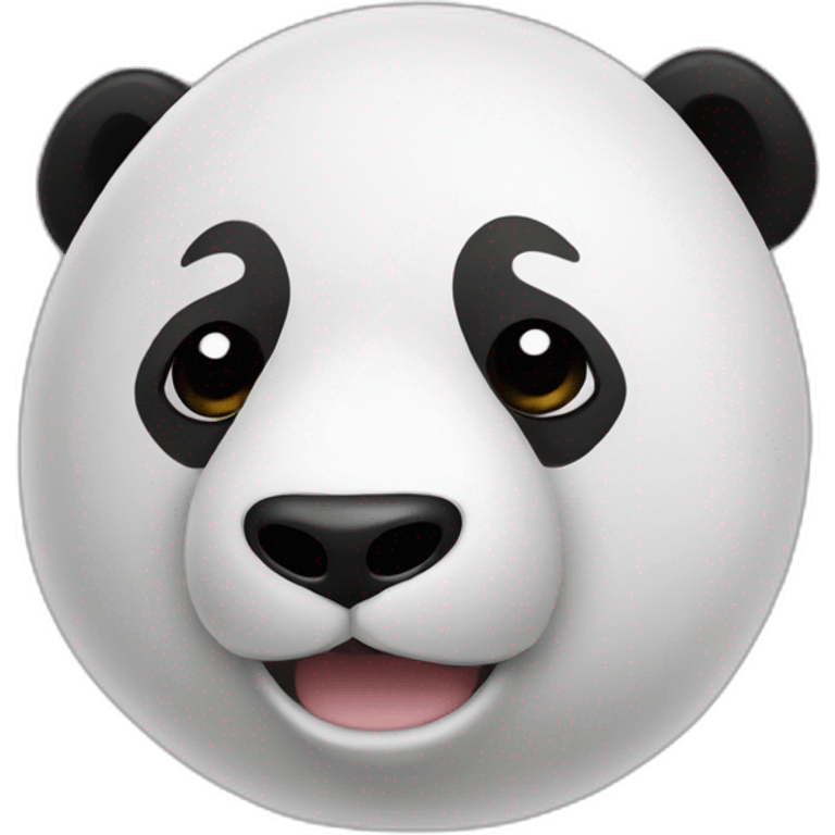 panda　black and white reverse emoji