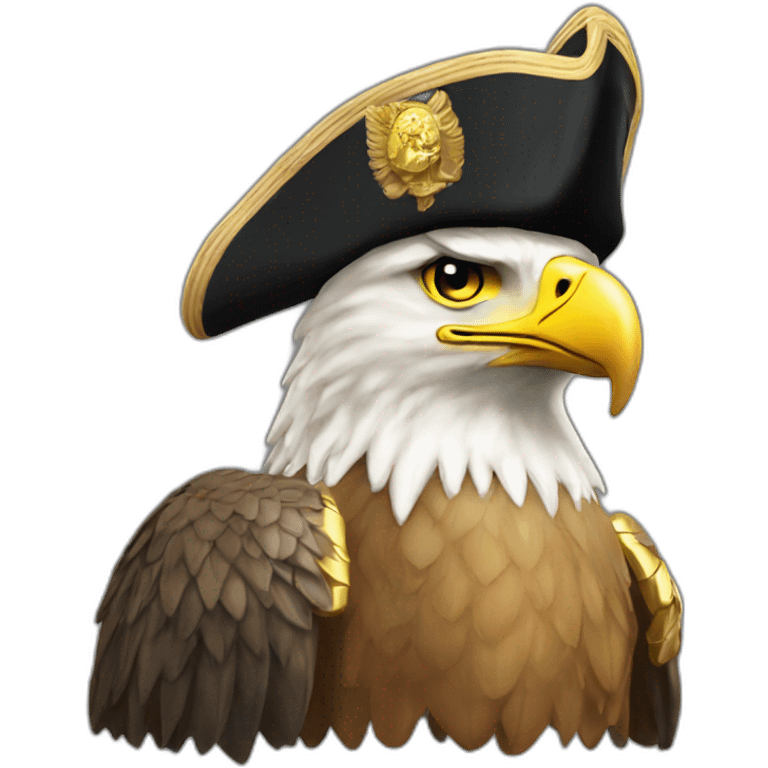 golden imperial eagle with napoleon tricorne hat emoji