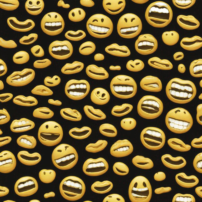 set of black grillz emoji