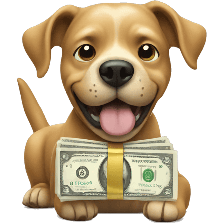 dog holding money  emoji