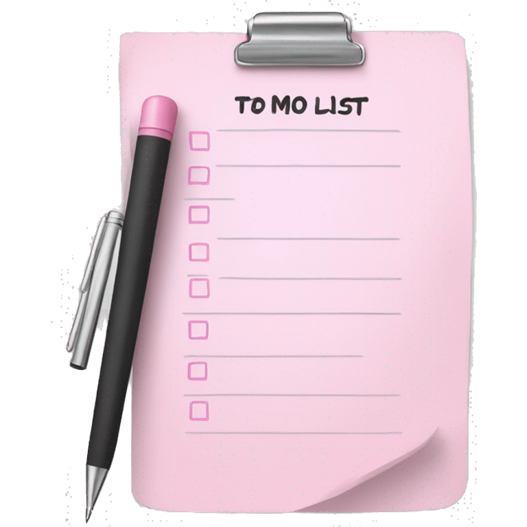 Light pink to do list with pen emoji