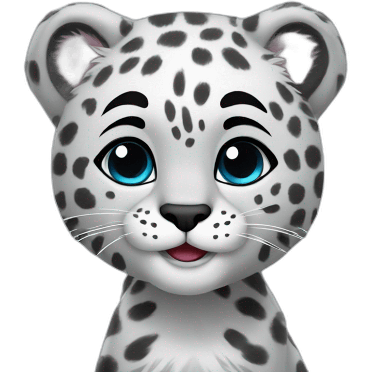 snow leopard love kids emoji