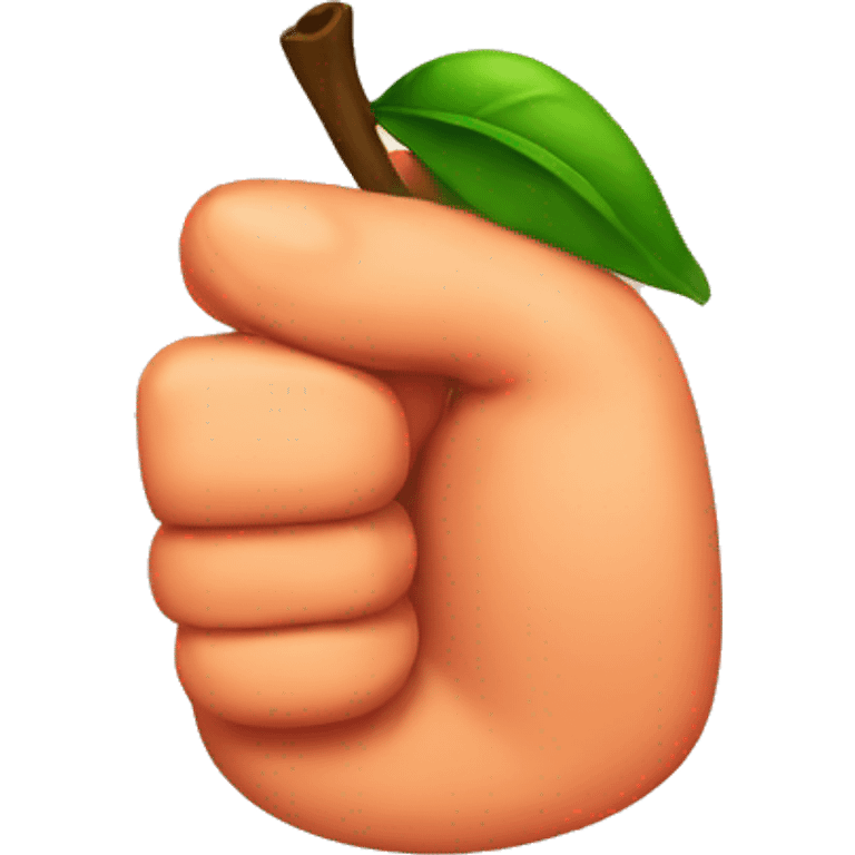 Thumb that have a peach in it emoji