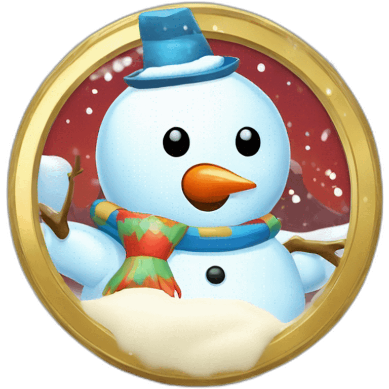 Snowman Badge Medal Epic Mystery Legendary NewYear PokemonTheme Pokeball Snowfall Snowballs emoji