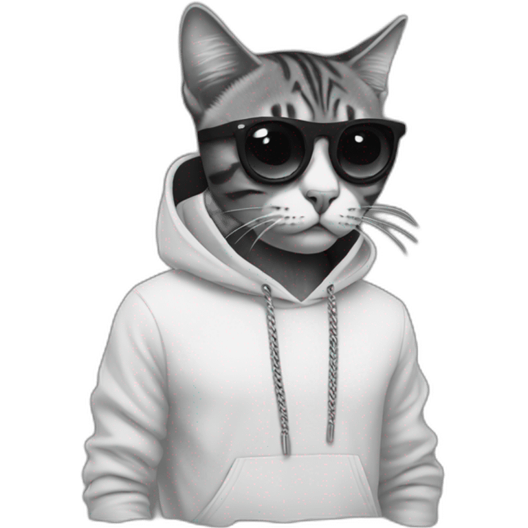 Cat black and white rappers emoji