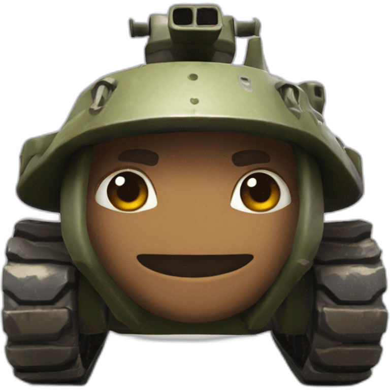 Fortnite default skin in a tank emoji