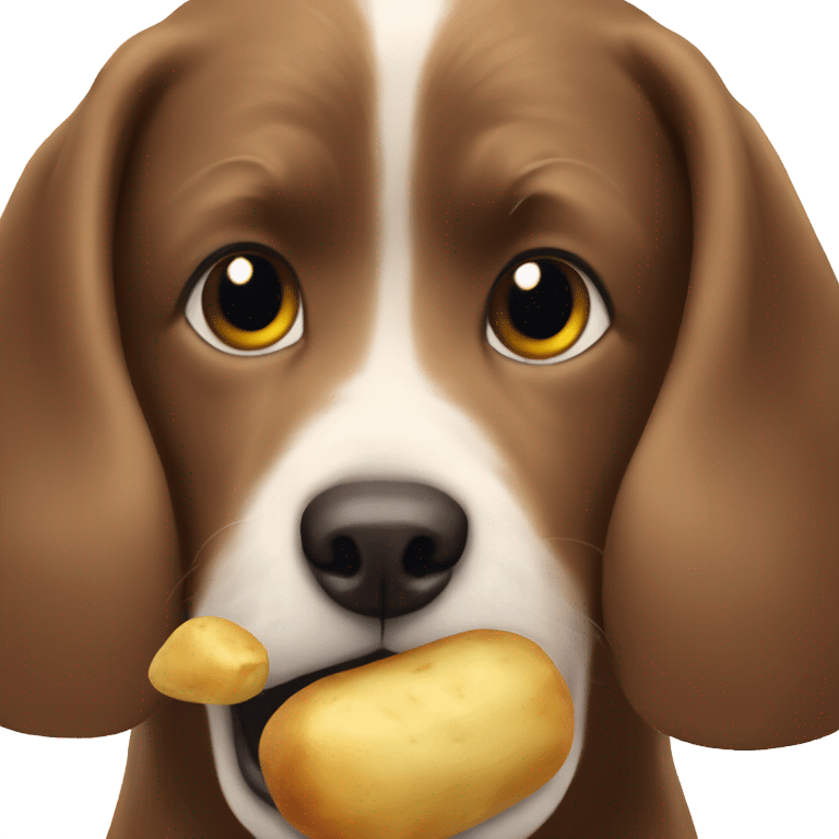 Dog whit potatoes in your mouth  emoji