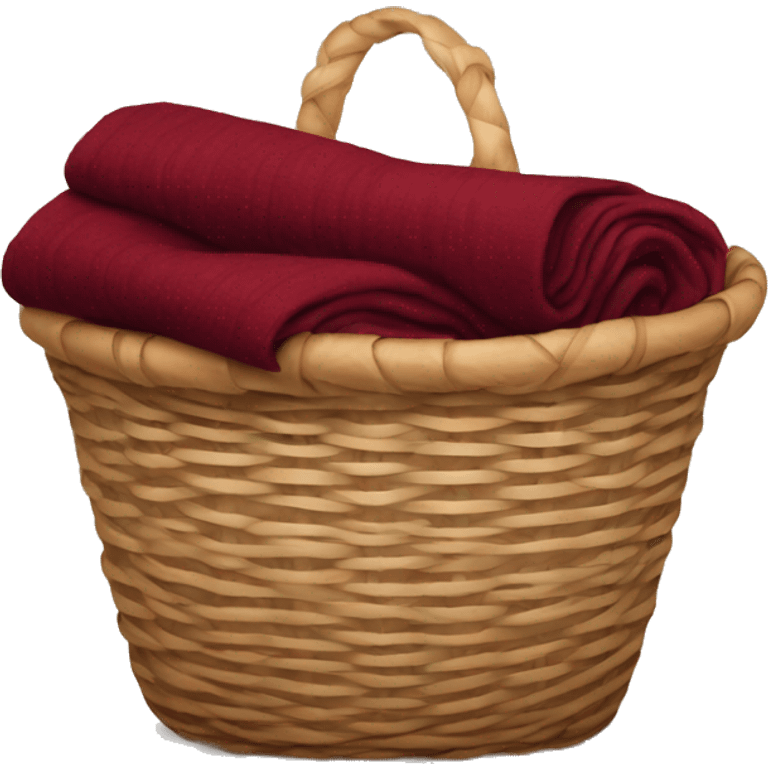 Basket of burgundy blankets emoji