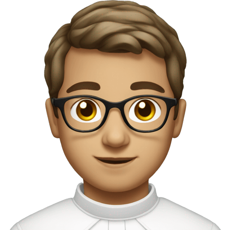 young catholic priest with glasses emoji