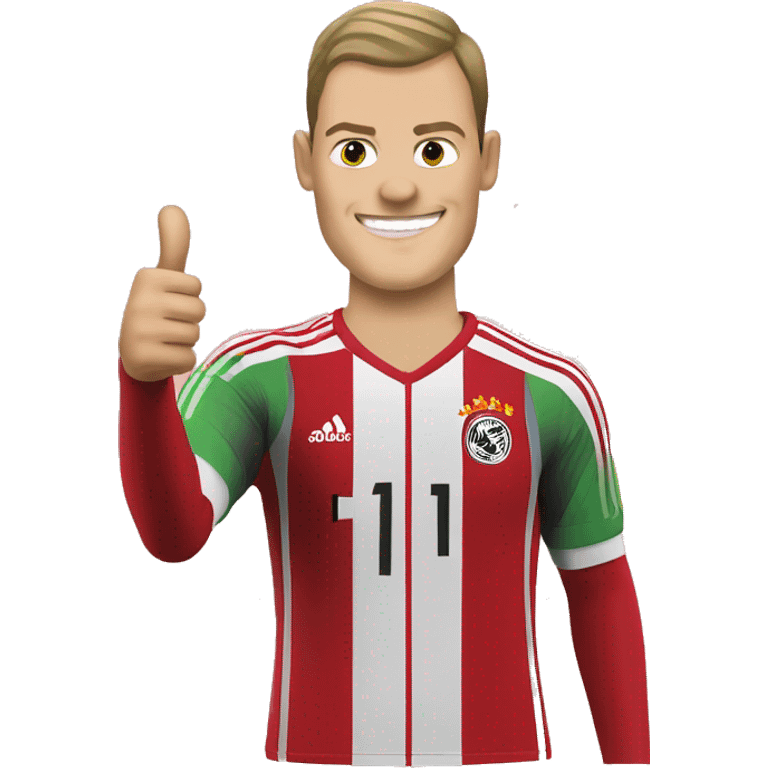 manuel neuer shows thumb up emoji