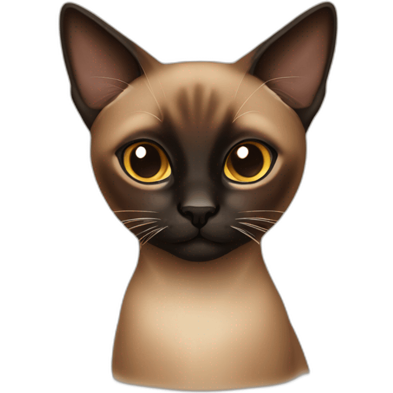 Brown and black siamese Cat emoji