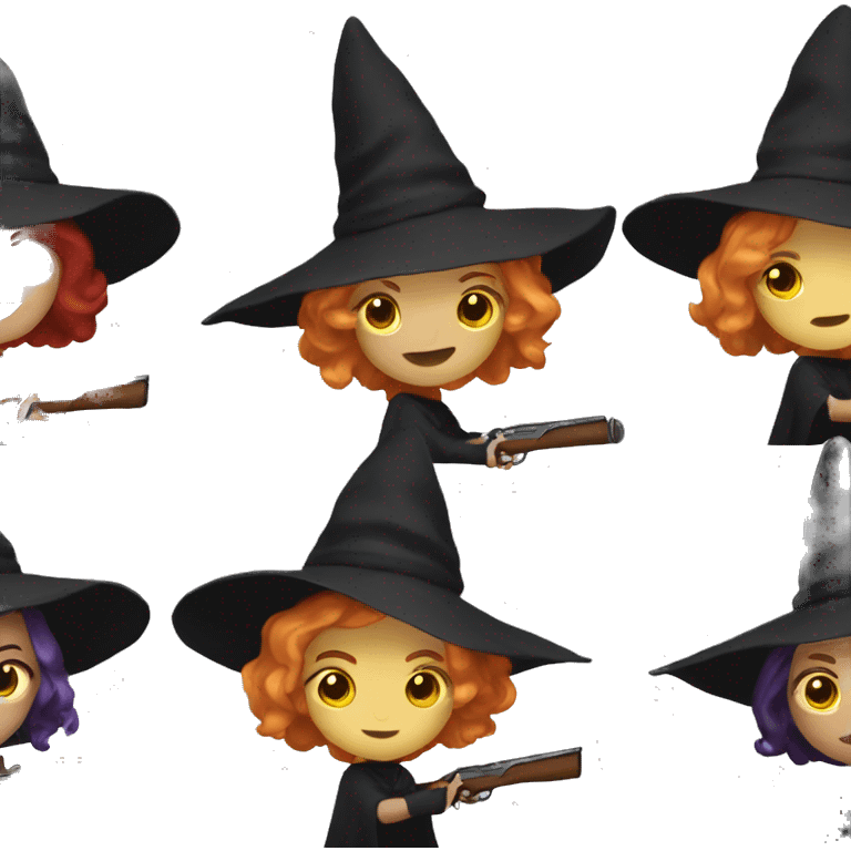 coven of witches with a shotgun emoji