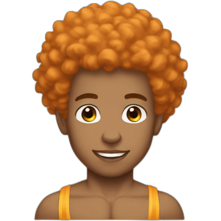 Light skin afro Orangehair bodybuilding emoji