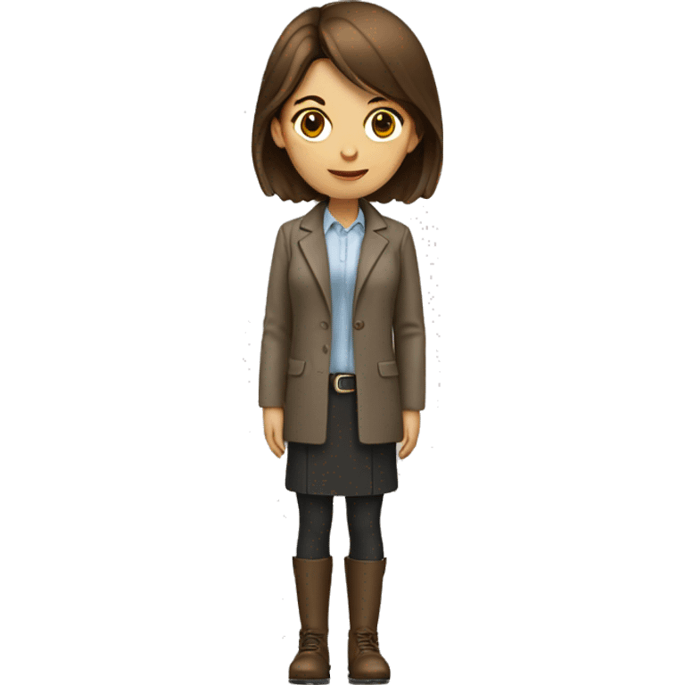 an architect  girl with brown hair  emoji