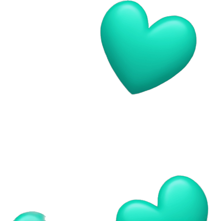 Teal and green matte heart  emoji