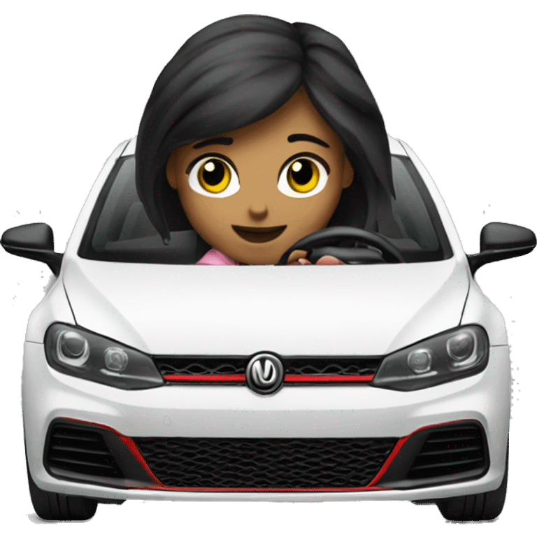 Girl driving MK8 GTI emoji