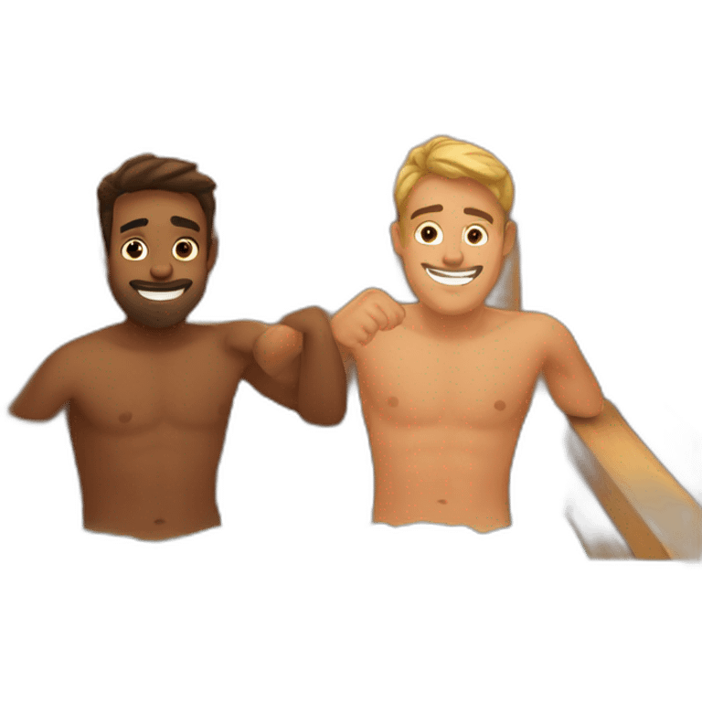 2 guys in sauna emoji