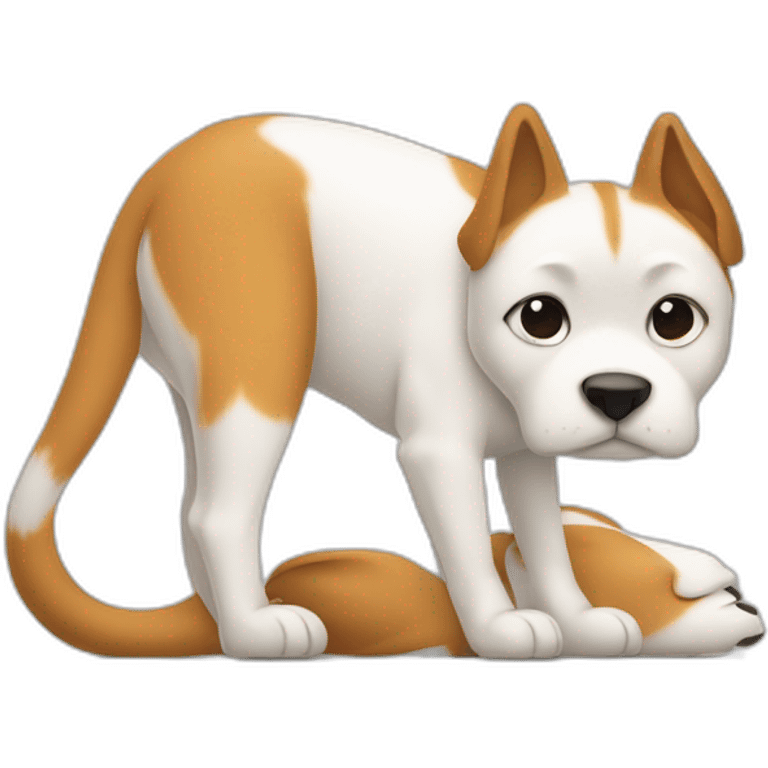 Downward-facing dog white emoji