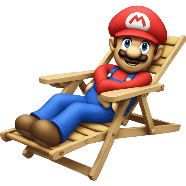 Mario on a deckchair emoji