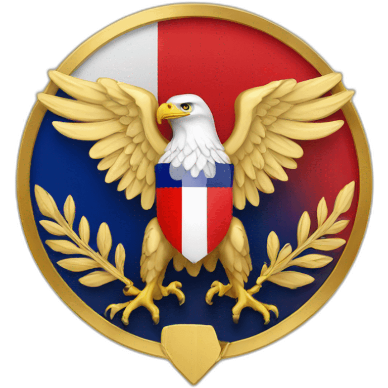 The French flag with a golden eagle emblem in the middle emoji