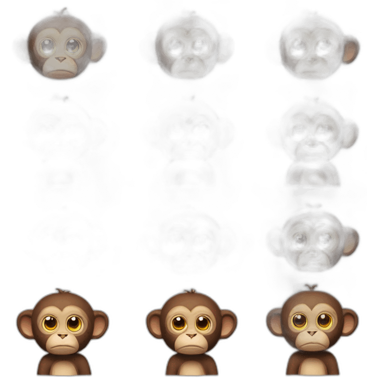 Little monkey very sad, cartoon 3D emoji