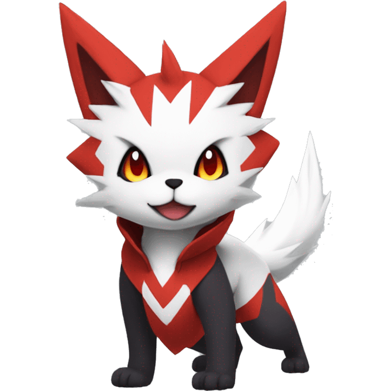 Black Cool Edgy Anthro Zangoose Litten Fakémon  with White and Red Edgy markings emoji