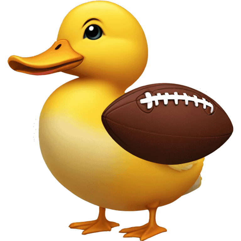 Football shaped duck emoji