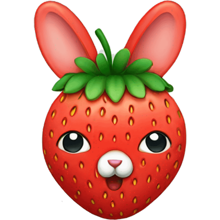 strawberry rabbit outline emoji