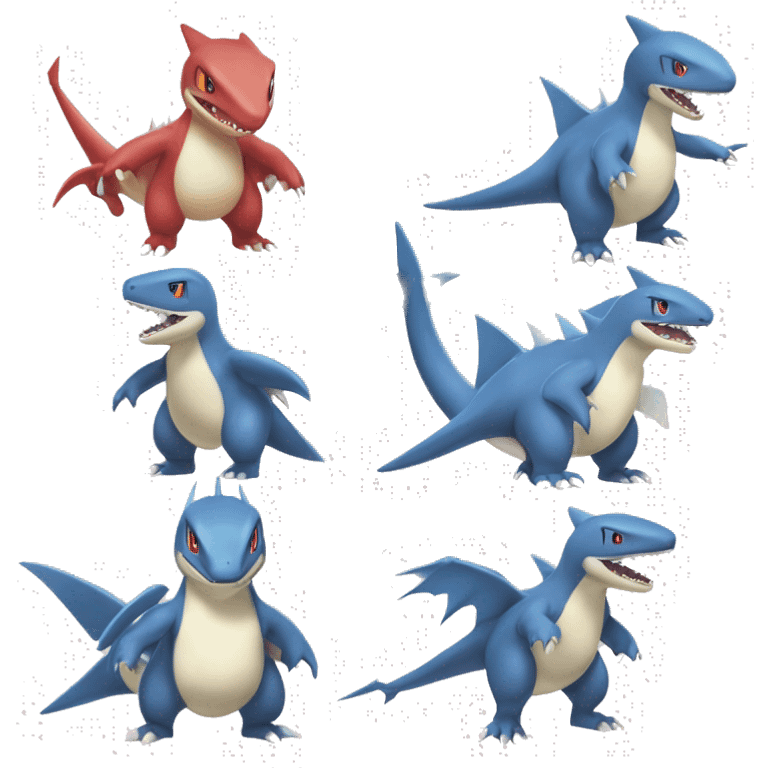 Latios-Sharpedo-Charmeleon-Gible-Gabite-Larvitar-Fakémon Full Body emoji