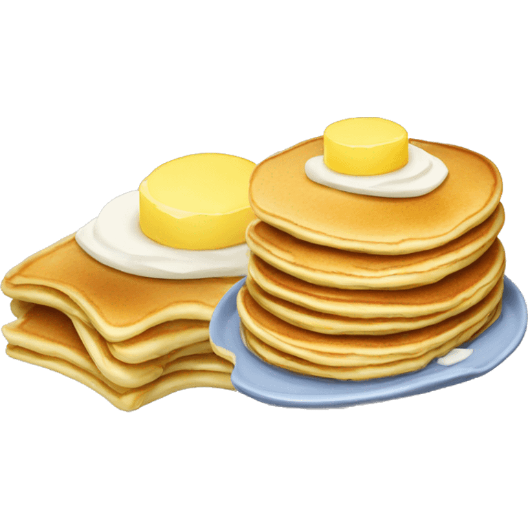 pancakes with butter and pancakes without butter emoji