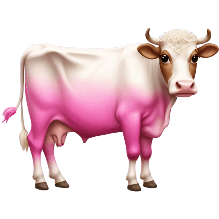 Pink ombre full body cow with glitter  emoji