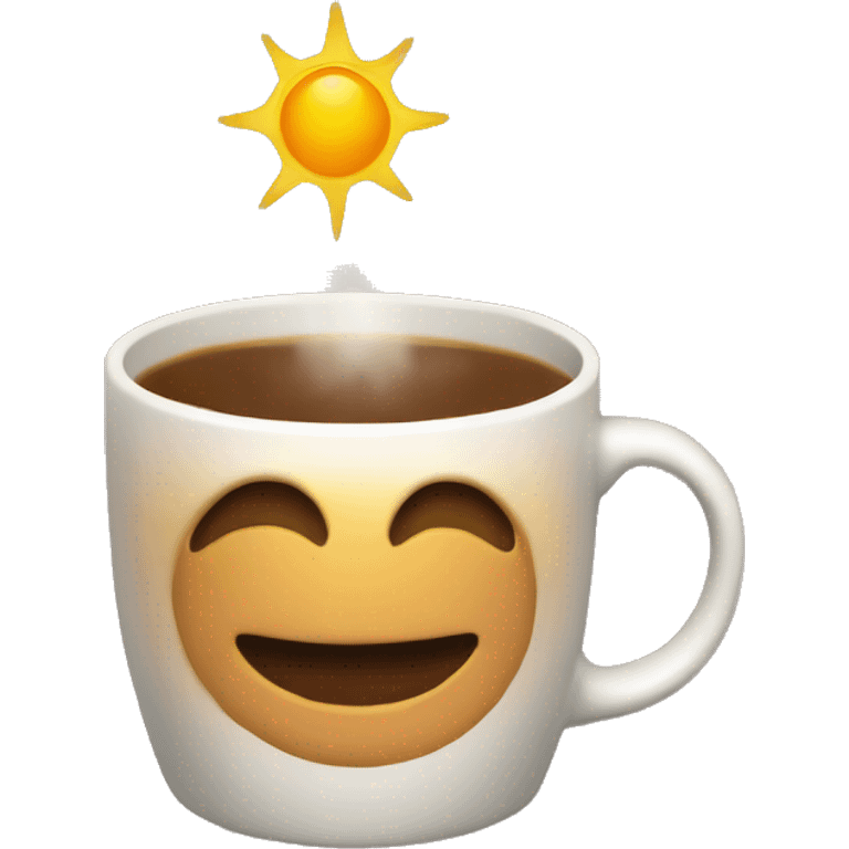 Coffee and the rising sun emoji