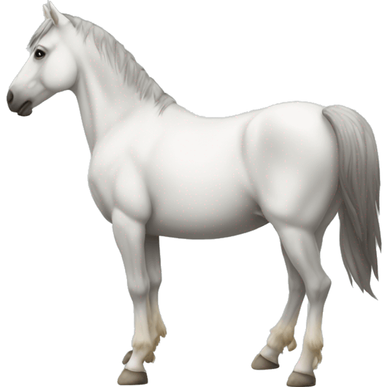 Caballo blanco sobre sus patas traseras emoji