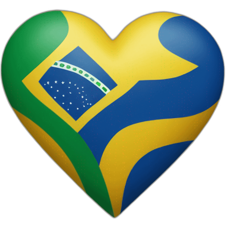 Un corazón con la bandera de Brasil emoji